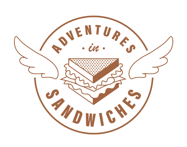 The Adventures In Sandwiches monochrome logo.